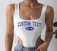 Custom High Cut Ribbed Body Suit