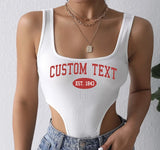 Custom High Cut Ribbed Body Suit