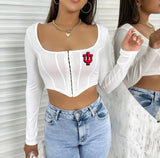 Custom Corset Long Sleeve Cropped Top