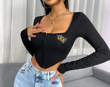 Custom Corset Long Sleeve Cropped Top