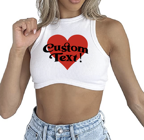 I <3 Custom Cropped Tank